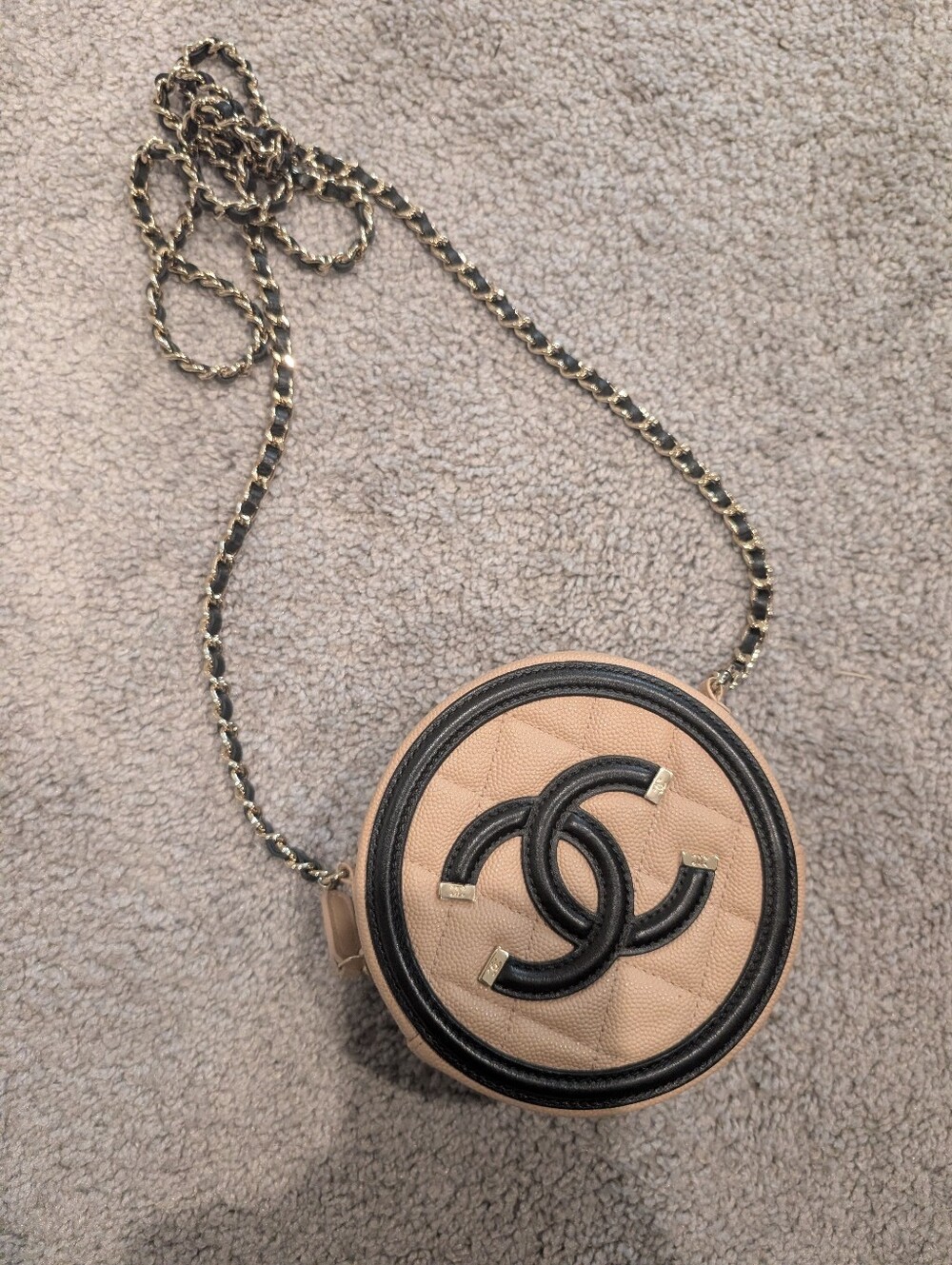 CHANEL Caviar Quilted Round Filigree Bag